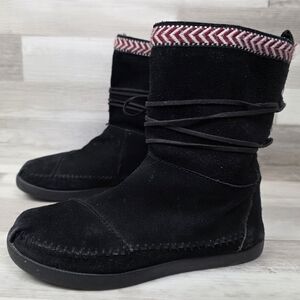Toms Mid Calf Suede Faux Fur Lined Winter Boot Womens Size 7